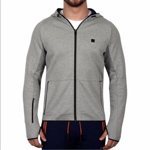 Body Glove Light Gray Black Athletic Outdoor Running Workout XXL Zip Up Hoodie